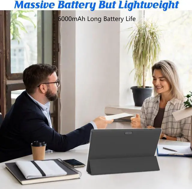 Alt view image 4 of 5 - 10 inch Tablet with Keyboard 2 in 1 Tablet Android 14 Tablets Include Case Mouse Stylus 6000mAh battery 8GB+64GB Support 1TB Expandable 10.1" Tableta, 2MP+8MP Dual Camera WiFi-6 Bluetooth 5.0 Tab