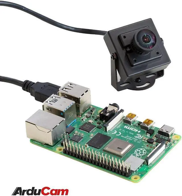 Alt view image 4 of 5 - Arducam 16MP Wide Angle USB Camera with Metal Case, 1/2.8" CMOS IMX298 Mini UVC USB2.0 4K Video Webcam with Microphone, with 3.3ft/1m Cable for Laptop