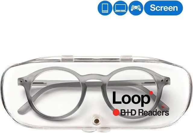 Alt view image 3 of 5 - B + D Blue Light Bloking Reader Glasses Loop Readers PC soft touch Grey Color - +3.00