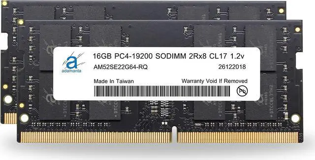 Main image of Adamanta 32GB (2x16GB) DDR4 2400Mhz (or 2133MHz) PC4-19200 SODIMM 2Rx8 CL17 1.2v Non-ECC Unbuffered Notebook Laptop RAM Memory Upgrade
