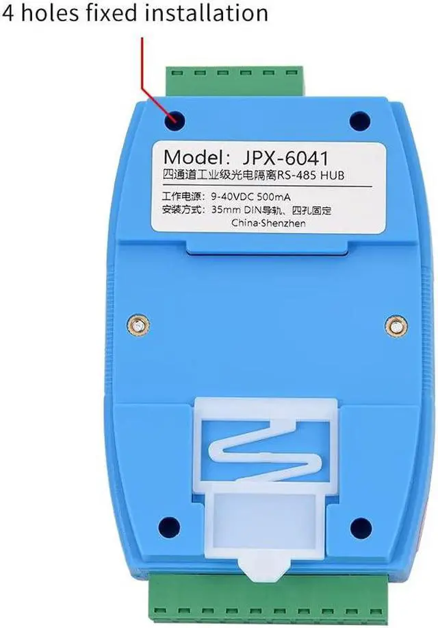 Alt view image 4 of 5 - ATNEDCVH RS232 RS485 to 4 Ports RS485 Repeater Optical Isolator Industrial Grade, RS485 hub 4 in 1 Out Signal Amplifier Anti-Interference (Blue)