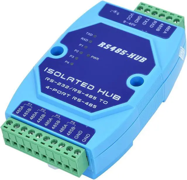Main image of ATNEDCVH RS232 RS485 to 4 Ports RS485 Repeater Optical Isolator Industrial Grade, RS485 hub 4 in 1 Out Signal Amplifier Anti-Interference (Blue)
