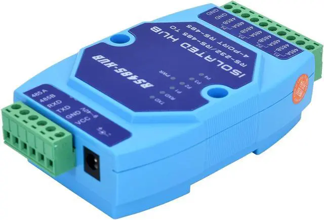Alt view image 5 of 5 - ATNEDCVH RS232 RS485 to 4 Ports RS485 Repeater Optical Isolator Industrial Grade, RS485 hub 4 in 1 Out Signal Amplifier Anti-Interference (Blue)