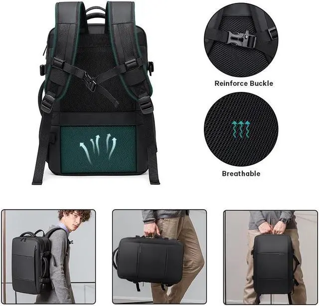 Alt view image 5 of 5 - BANGE 35L Backpack, Carry On Backpack Convertible Duffle Bag Fit for 17.3 Inch Laptop for Men and Women