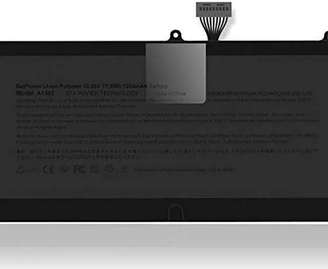 Alt view image 3 of 5 - BatPower A1382 Replacement Laptop Battery for Apple Early 2011 Late 2011 Mid 2012 MacBook Pro 15-inch A1286 EMC 2353-1 2556 2563 Battery MacBook Pro 15" Core i7 A1286 Apple A1382 Battery 77.5Wh