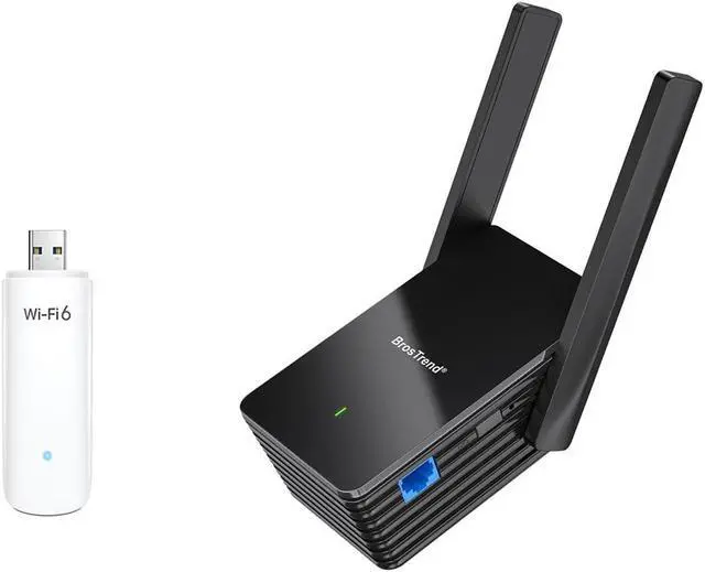 Main image of BrosTrend AX1500 WiFi 6 Universal WiFi to Ethernet Adapter with RJ45 Gigabit Port + BrosTrend WiFi 6 AX1800Mbps USB WiFi Adapter Dual Band WiFi Dongle 5GHz 1201Mbps Bundle