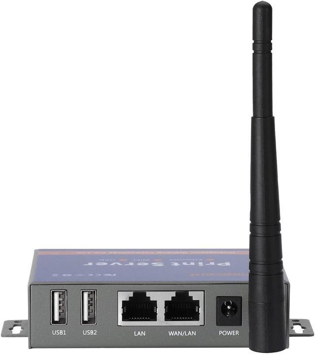 Main image of CHEECENT Wireless Print Server for USB Printer (NOT Plug&Play), 2 Port USB Print Server, Convert Wired Printer to Wireless WiFi Ethernet Networking - Windows Mac Linux Compliant - CR202