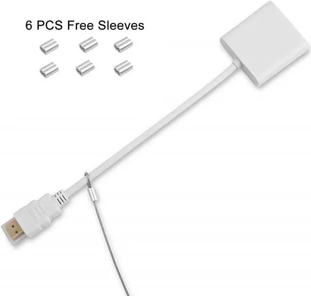Alt view image 3 of 5 - Ciyebst 50 Pack Adjustable Cable Tether Universal Computer Adapter Lock Kit DIY Kit Stainless Steel with Nylon Coat Tether Computers Adapters