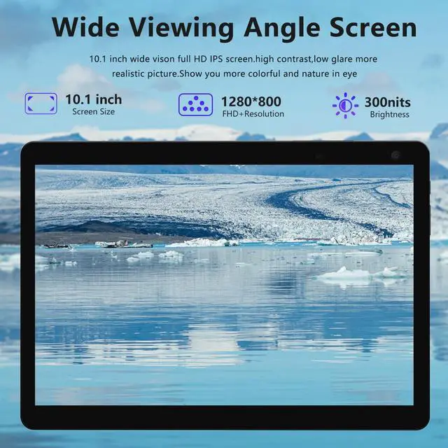 Alt view image 4 of 5 - 2 in 1 Tablet with Keyboard, Tablet 10 inch 4GB RAM+64GB ROM Support 512GB Expandable Android Tablet Computer, Quad-Core CPU, HD Screen, 2.4G/5G WiFi, Long Battery Life Tablets with Case Mouse Stylus