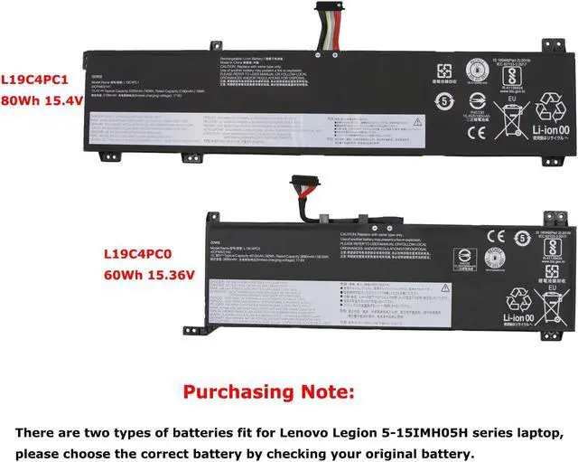 Alt view image 5 of 5 - OUWEE L19C4PC1 Laptop Battery Compatible with Lenovo Legion 5P-15IMH05 Legion 5-15IMH05 5-15ARH05 Series L19C4PC0 5B10W86196 L19M4PC0 5B10W86195 L19M4PC1 5B10W86192 5B10W86194 15.4V 80Wh 5335mAh