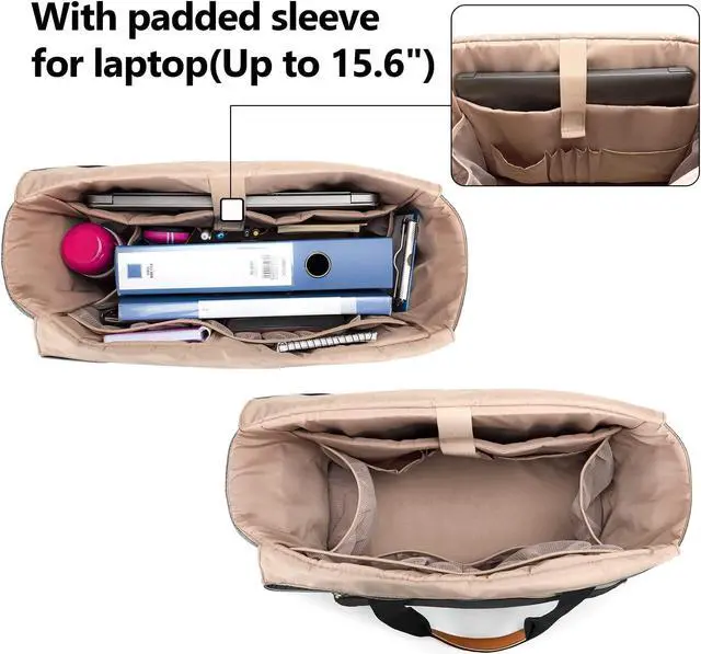 Alt view image 2 of 5 - CURMIO Teacher Tote Bag for Women, Portable Teacher Work Bag with Padded Sleeve and Compartments for Laptop