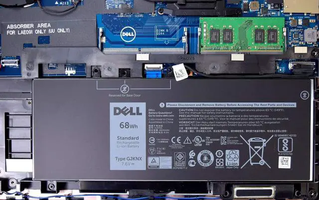 Alt view image 2 of 3 - DELL GJKNX 7.6V 68Wh 4-Cell Notebook Battery for DELL Latitude Latitude 5280 5290 5480 5490 5491 5495 5580 5590 5591, DELL Precision 3520 Precision 3530 Laptop