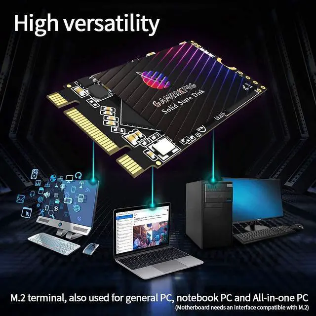 Alt view image 4 of 5 - Gamerking SSD M.2 2242 1TB NGFF Internal Solid State Drive High Performance Hard Drive for Desktop Laptop SATA III 6Gb/s M2 SSD (1TB, M.2 2242)