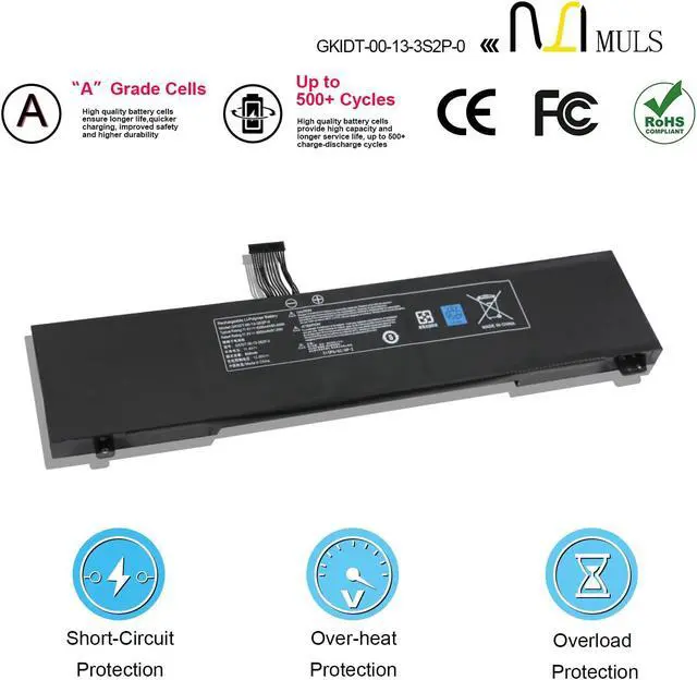 Alt view image 4 of 5 - GKIDT-03-17-3S2P-0 Laptop Battery for Adata XPG Xenia 15 Schenker XMG Fusion 15 XFU15L19 Aftershock Vapor 15 Pro 2021 Galleria GCR1660TGF-QC-G Eluktronics MAG-15 GKIDT-00-13-3S2P-0 8200mAh 6-Cell
