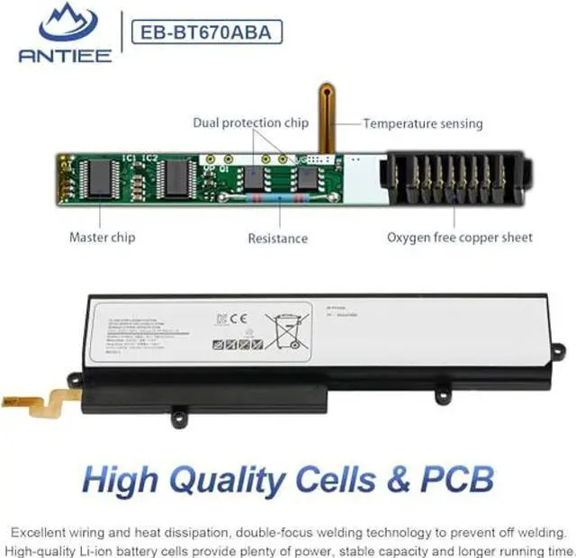 Alt view image 3 of 5 - ANTIEE EB-BT670ABA Laptop Battery for Samsung Galaxy View 18.4" SM-T670N SM-T677A SM-T670NZKAXAR SM-T670NZWAXAR Series AA2GA26BS AA2GC05BS AA2GB07BS AA2GB07B AA1G907KS AA1GA02BS AA2GC16BS