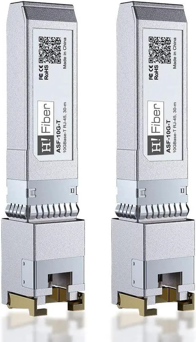 Main image of 2 Pack 10Gb SFP+ to RJ45 Module, 10Gbase-T Ethernet SFP+ Copper Transceiver for HP Procurve, HP Aruba, MikroTik, Ubiquiti, Unifi, Netgear, QNAP, D-Link and More, Cat6a/Cat7,30m (98ft)