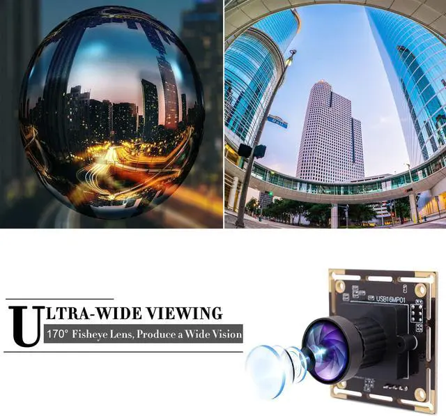 Alt view image 3 of 5 - IFWATER 16MP 4K USB Camera with 170 Wide Angle Lens - 3496P Tiny Embedded Camera Board for Industrial, Machine, OpenCV, UVC, Video, Raspberry Pi, Jetson Nano