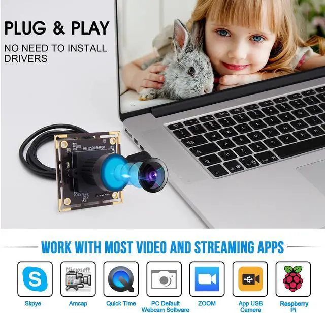 Alt view image 5 of 5 - IFWATER 16MP 4K USB Camera with 170 Wide Angle Lens - 3496P Tiny Embedded Camera Board for Industrial, Machine, OpenCV, UVC, Video, Raspberry Pi, Jetson Nano