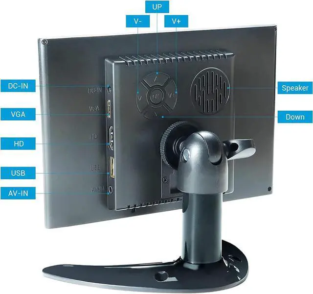 Alt view image 5 of 5 - ELECROW Small Monitor 7 Inch Mini Monitor LCD Screen 1024x600 Compatible with PC Laptop CCTV Gaming Console