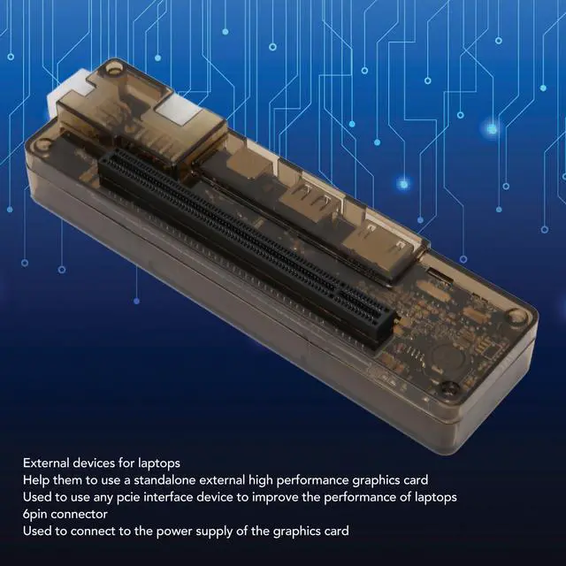 Alt view image 3 of 5 - External Graphics Card Dock, Laptop External Independent Video Card Dock, Mini PCIE GPU Adapter, 6 Pin+ Output, for Gaming Laptop (Mini PCI-E)