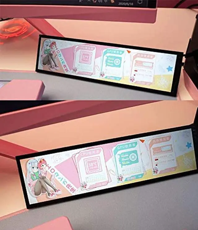 Alt view image 4 of 5 - EDIY 8.8 inch IPS Screen AIDA64 CPU Temperature Monitor 1920x480 LED Display for Cars Monitor GPU Computer Case Sub Screen Raspberry Pi MIPI DIY Kits