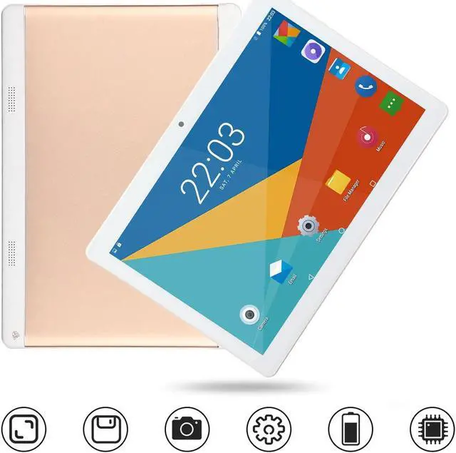 Alt view image 2 of 5 - Luqeeg 10 inch Tablet - 1080P Full HD Kids Edition Tablet, Android 11, Dual SIM, Octa Core CPU, 3GB & 32GB, 3G Network,, GPS, Bluetooth, 4000mAh Fast Charging Battery(Gold)