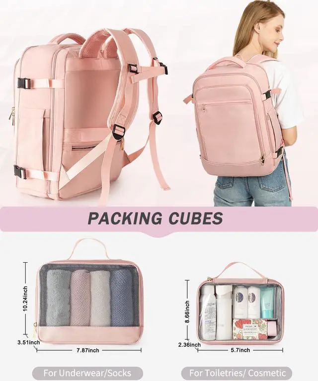 Alt view image 4 of 5 - FALARK INC Carry on Travel Backpack, Large Flight Approved Traveling Backpack 40L +35L