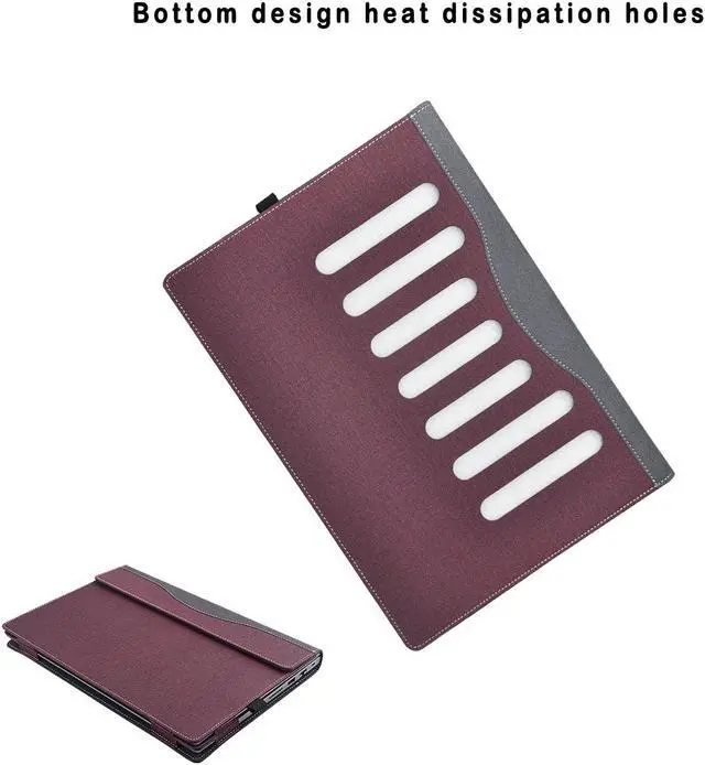 Alt view image 3 of 5 - Laptop Cover Case for 17.3 inch Hp Laptop 17s-cu 17-cn cp&Hp Envy 17t / Hp 470 G8 G9 G10 Protective Sleeve Bag with Pen Holder and Heat Dissipation Hole (Wine red)