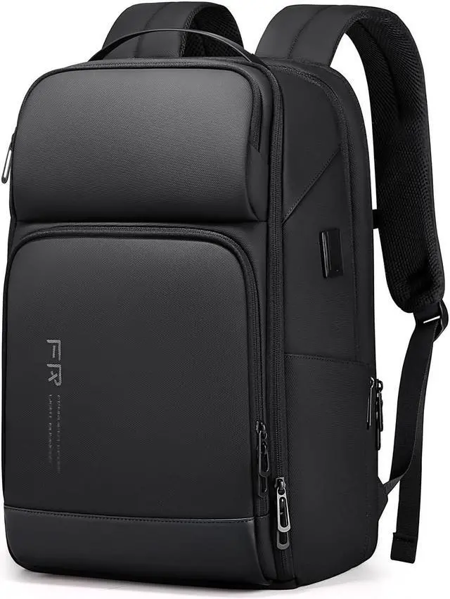 Main image of FENRUIEN 17 Inch Travel Backpack for Men, Expandable Water Resistant Computer Backpack with USB Port, Black Laptop Bag for Business/College/Work