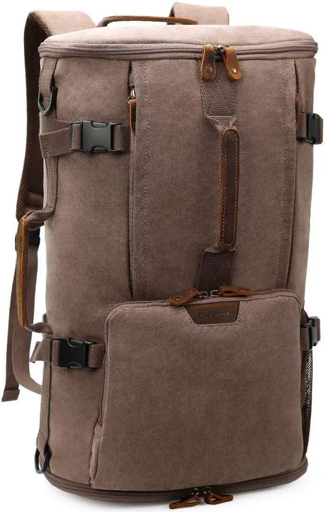 Main image of G-FAVOR 40L Travel Backpack, Vintage Canvas Rucksack Convertible Duffel Bag Carry On Backpack Fit for 17.3 Inch Laptop Bag