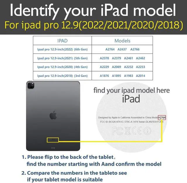 Alt view image 2 of 5 - Gexmil Leather Case for iPad Pro 12.9 Inch, 6th/5th/4th/3rd Generation 2022/2021/2020/2018,Genuine Leather Folio Cover Shockproof with Stylus Holder,Auto Sleep/Wake Anti-Slip,Flower Pattern