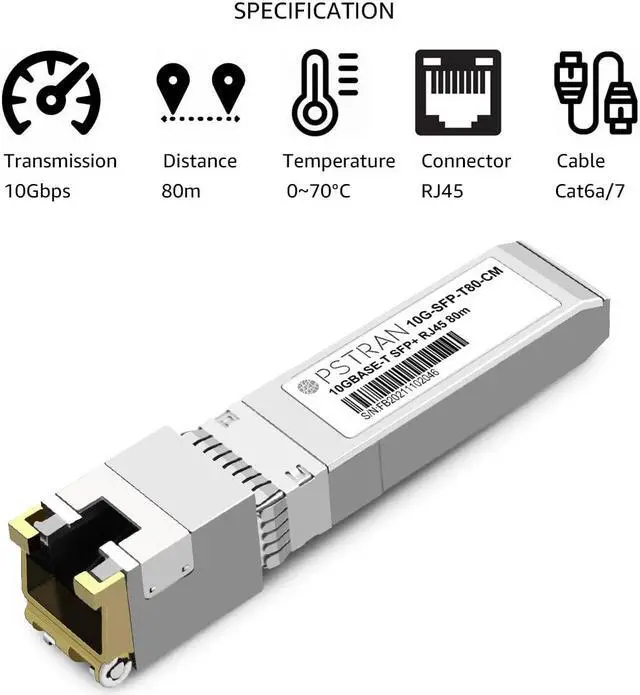 Alt view image 2 of 5 - OPSTRAN 10GBASE-T SFP+ RJ45 Copper Transceiver Module Compatible with Cisco Meraki MA-SFP-10GB-T80 10G SFP+ 80m Cat6a/7