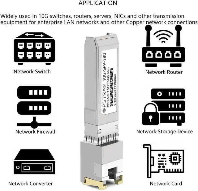 Alt view image 5 of 5 - OPSTRAN 10GBASE-T SFP+ RJ45 Copper Transceiver Module Compatible with Cisco Meraki MA-SFP-10GB-T80 10G SFP+ 80m Cat6a/7