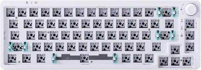 Main image of GK GAMAKAY LK67 65% RGB Modular DIY Mechanical Keyboard, 67 Keys Hot Swappable 3pin/5pin Switch, Programmable Triple Mode Bluetooth 5.0/USB-C Wired/2.4GHz Wireless Customized Keyboard Kit (White)