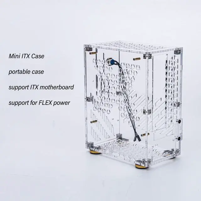 Alt view image 4 of 5 - GOWENIC Clear Acrylic Panel Mini ITX Case, 4.3L Capacity 360° Cooling Easy Installation PC Case for Mini ITX Motherboard (Transparent)