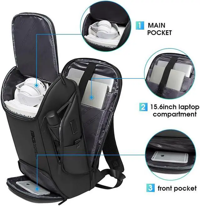 Alt view image 2 of 5 - FUTURE AESTHEICS Business Laptop Smart backpack Can Hold 15.6 Inch Laptop Commute Backpack Carry on bag for men and women