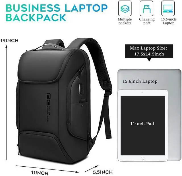 Alt view image 4 of 5 - FUTURE AESTHEICS Business Laptop Smart backpack Can Hold 15.6 Inch Laptop Commute Backpack Carry on bag for men and women