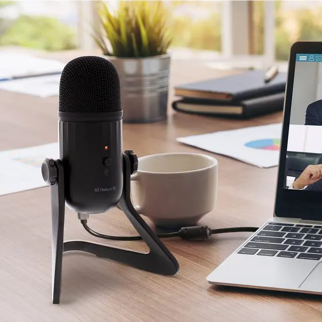 Alt view image 2 of 5 - Helium 10 HX10 Podcast Mic - Condenser USB Microphone for Computer, Gaming, Recording, Streaming, More - Ear Buds, Mute Button, Volume Control Included