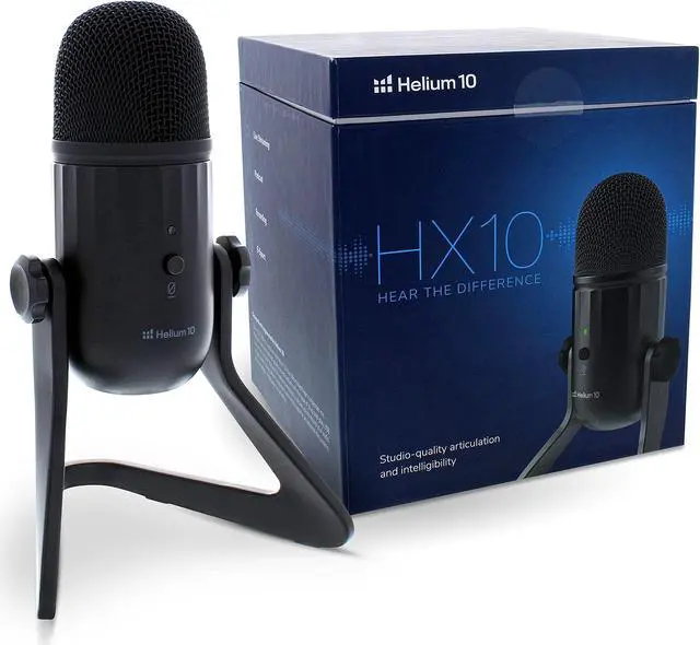 Alt view image 4 of 5 - Helium 10 HX10 Podcast Mic - Condenser USB Microphone for Computer, Gaming, Recording, Streaming, More - Ear Buds, Mute Button, Volume Control Included