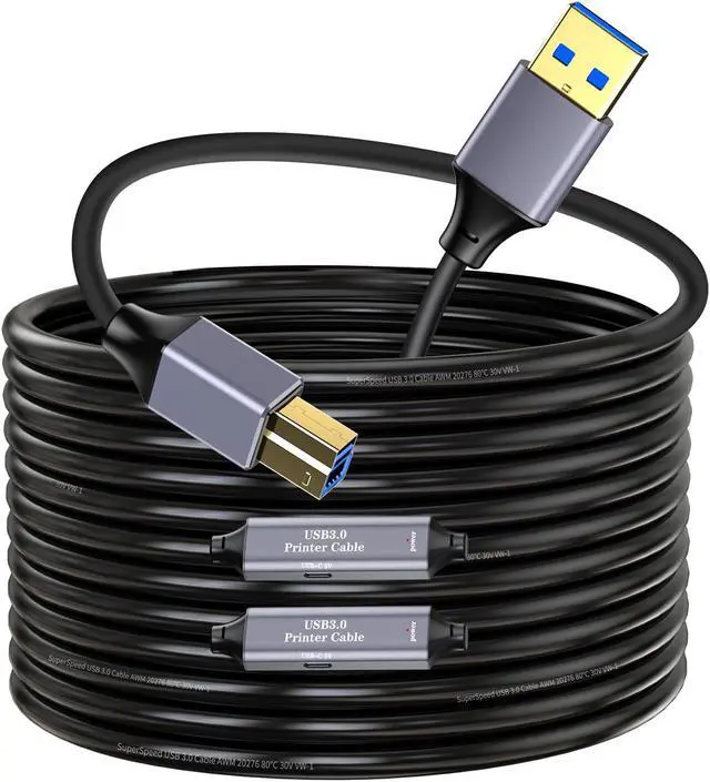 Main image of GOSYSONG USB 3.0 Printer Cable - 30ft, USB A to USB B 3.0 Compatible with Conference Camera, Docking Station, Hard Drive, Scanner, Vidicon and More