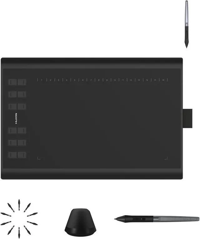 Main image of Huion Inspiroy H1060P Graphics Drawing Tablet with 2 PCS Digital Pen PW100, OTG Adapter Included