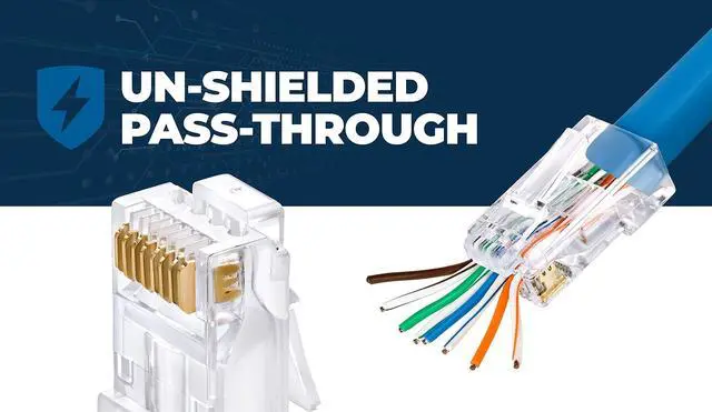 Alt view image 4 of 5 - GTZ Bundle  2 Items: RJ45 Crimp Tool + 200 Pack of Cat6/6A Pass Through Connectors for a Thick 23 AWG Large Diameter UTP Cable.