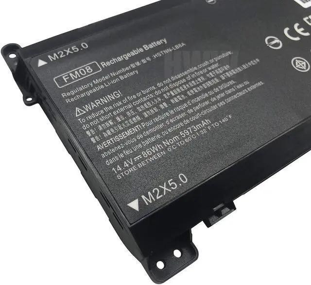 Alt view image 2 of 5 - HWW 16 Cables 14.4V 86Wh 5973mAh FM08 Battery Compatible with HP Omen 17-AN013TX 17-AN014TX 17-AN014NG 17-an008ur HSTNN-LB8A HSTNN-LB8B 922753-421 922977-855 TPN-Q195 Series