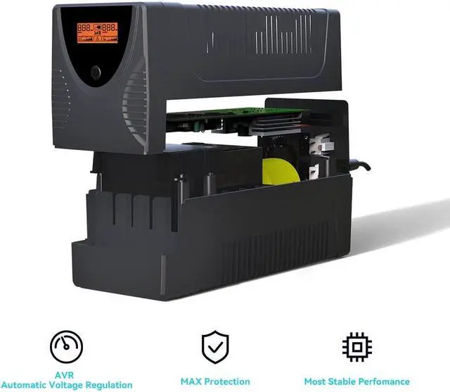 Alt view image 2 of 5 - Ups Battery Backup and Surge Protector,Computer Uninterruptible Power Supply Units,Battery Backup Intelligent LCD,SKE Back UPS, Battery Backup for Computer 625VA/360W