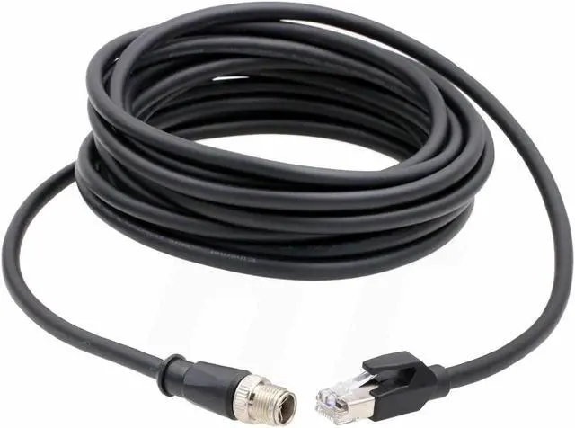 Main image of HangTon Camera Sensor Network Ethernet M12 8 Pin X Coded to RJ45 Cat 6A High Speed Gigabit Cable for Cognex Basler Industrial Application 32.8ft