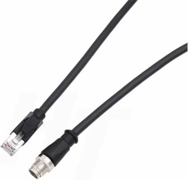Alt view image 2 of 5 - HangTon Camera Sensor Network Ethernet M12 8 Pin X Coded to RJ45 Cat 6A High Speed Gigabit Cable for Cognex Basler Industrial Application 32.8ft