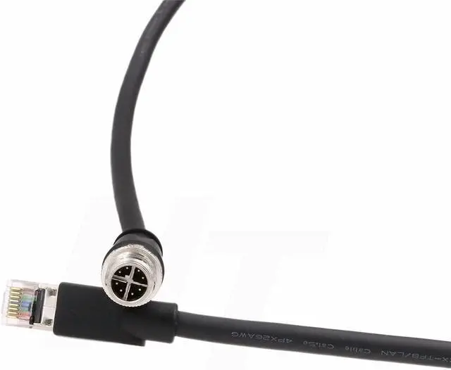 Alt view image 5 of 5 - HangTon Camera Sensor Network Ethernet M12 8 Pin X Coded to RJ45 Cat 6A High Speed Gigabit Cable for Cognex Basler Industrial Application 32.8ft