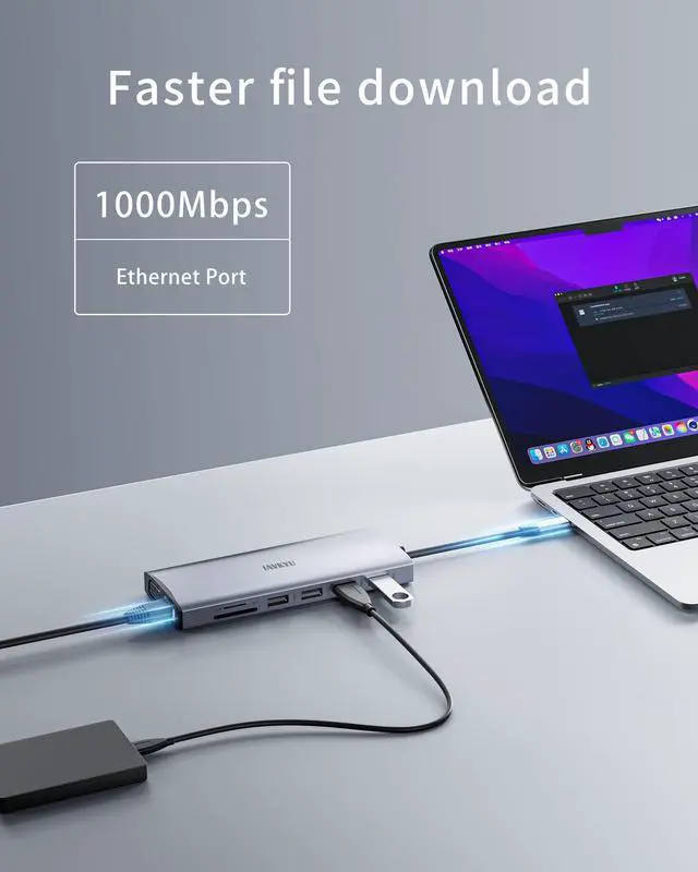 Alt view image 5 of 5 - USB C Docking Station Dual Monitor,14 in 1 laptop Docking Station 3 Monitor Quad Display USB C Hub Multiport Adapter with 2HDMI 4K+DP+VGA+Ethernet+6USB+100W PD+SD/TF+Audio,USBC Dock for Windows Laptop