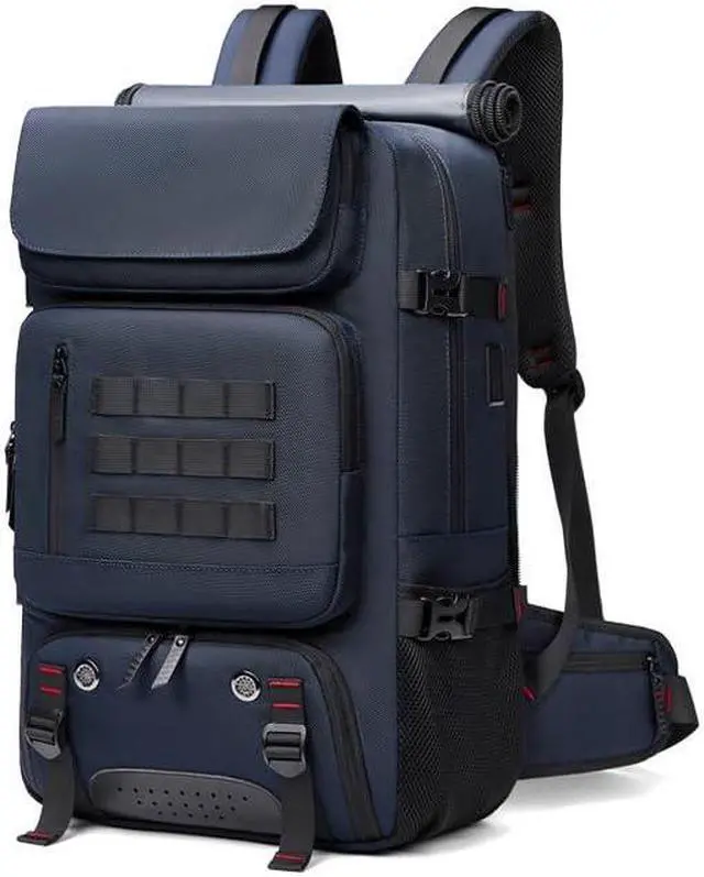 Main image of Men travel backpack,waterproof 17 inch Business Laptop with Separate Shoe Bag,Hidden USB charging port Hiking backpack 50L outdoors trekking  (blue)