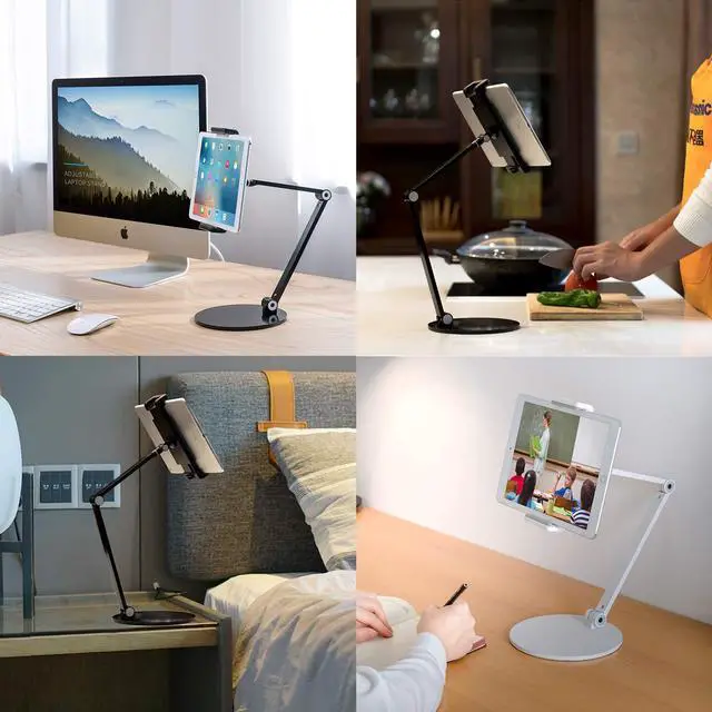 Alt view image 2 of 5 - Inifispce Multi-Angle Adjustable Tablet Stand, Compatible with 4.7''-13'' Screens, Sturdy Metal Construction, Ergonomic Design for Comfortable Viewing